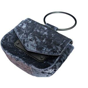 Nasty Gal Inc. Blue Velvet Evening Bag with Crossbody Chain Strap